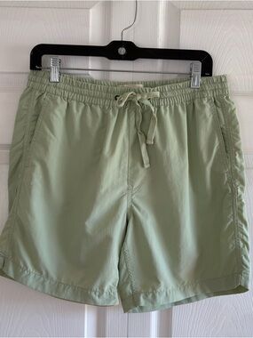 MADEWELL Shorts Mens M 6.5" Resourced Everywear Elastic Waist Green Hiking Gym